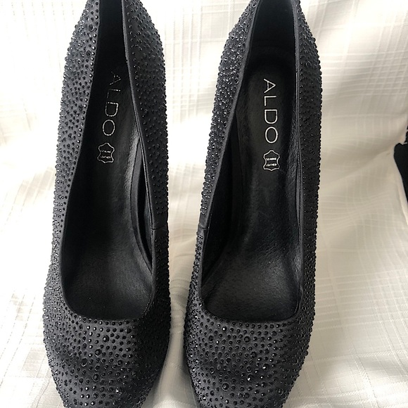 Aldo Black Crystal Embellished High Heels - Picture 5 of 5